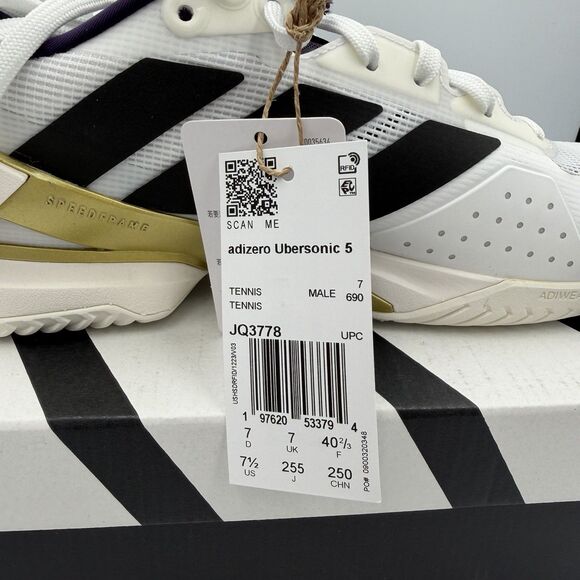 adidas Adizero Ubersonic 5 Tennis Men Sz 7.5 White Sneakers Athletic Shoe JQ3778 main image 5
